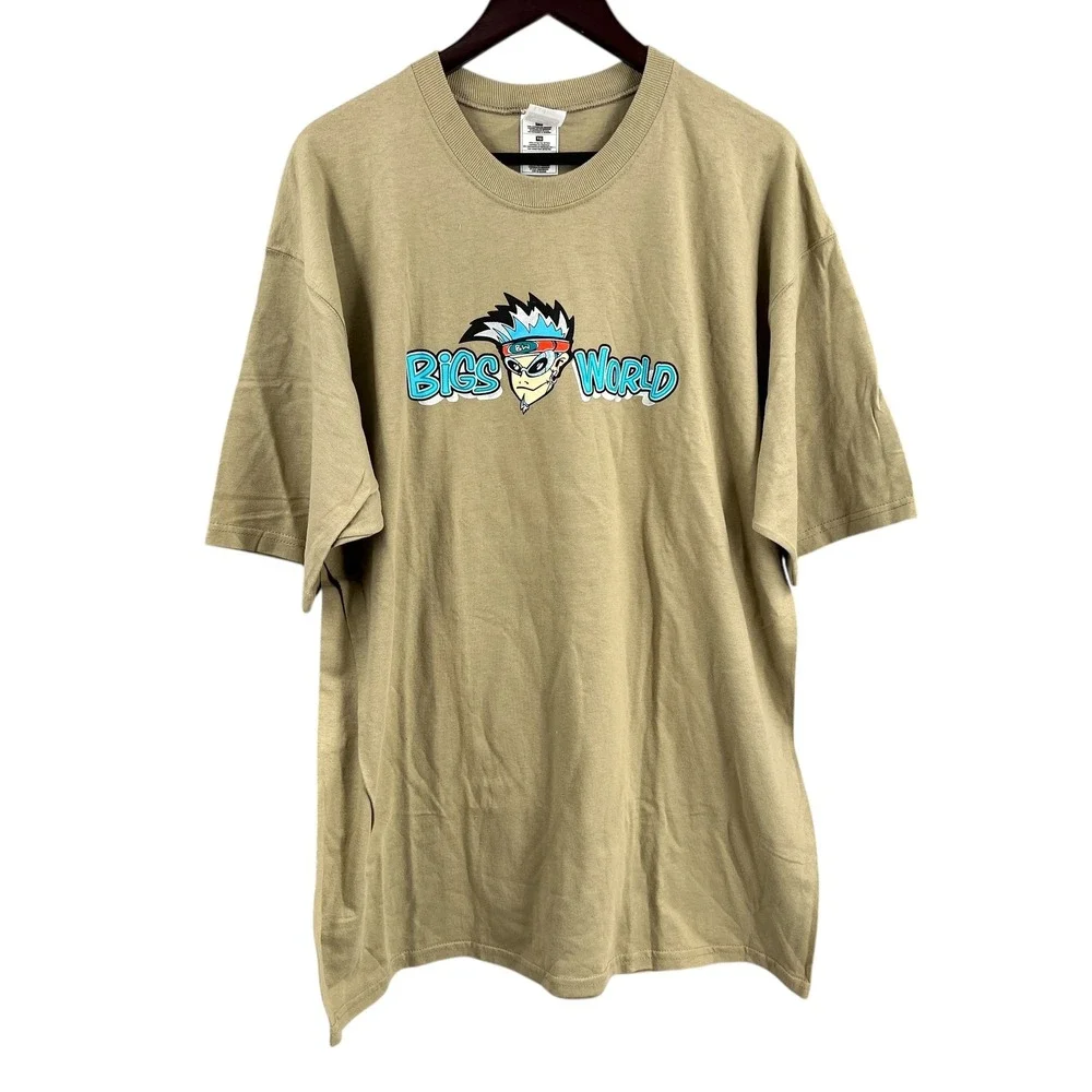 Vintage Y2K Big's‎ World Cartoon Graphic T-Shirt Lofteez Tag Glitter Print XL
